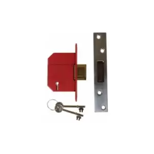 StrongBOLT 2100S BS 5 Lever Mortice Deadlock 81mm 3" Satin Chrome Visi - Union