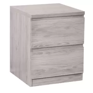 Julian Bowen Jupiter 2 Drawer Bedside Table Grey Oak