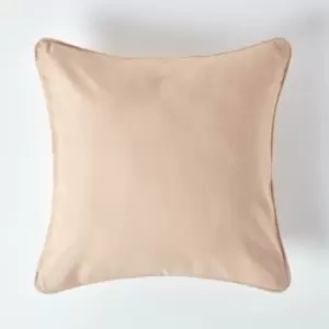 HOMESCAPES Cotton Plain Beige Cushion Cover, 45 x 45cm - Natural