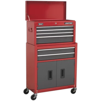 Sealey American Pro 6 Drawer Roller Cabinet and Tool Chest Red / Grey