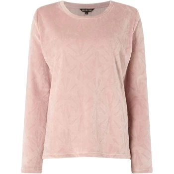 Biba Deco cut crew neck top - Blush