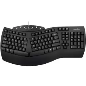 Perixx Periboard-512 USB Keyboard German, QWERTZ, Windows Black Ergonomic