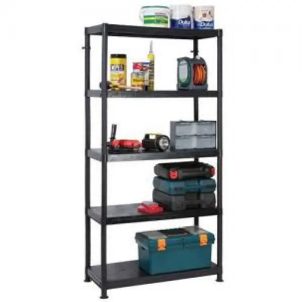 ESE Direct Modular Black Plastic Shelving - 5 Solid Shelves - 1840 x 900 x 400mm (H x W x D) 371068 Garage Shelving