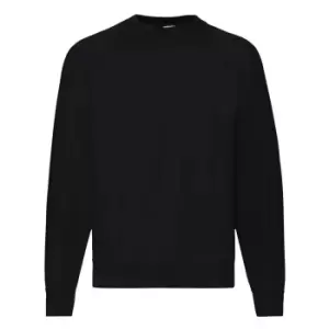 Fruit Of The Loom Mens Raglan Sleeve BelcoroA Sweatshirt (S) (Black)