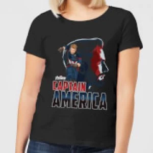 Avengers Captain America Womens T-Shirt - Black - 4XL