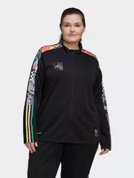 adidas Tiro Pride Track Top (plus Size), Black/Multi, Size 3X, Women