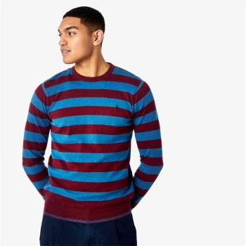 Jack Wills Fairley Stripe Crew Knitted Jumper - Damson