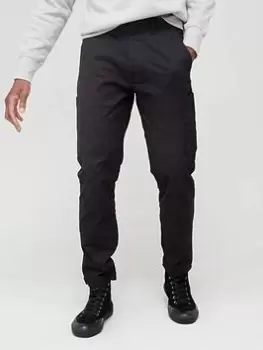 Calvin Klein Modern Twill Tapered Cargo Trousers - Black, Size L, Men