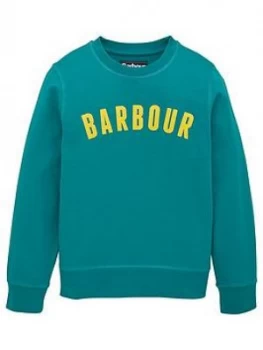 Barbour Boys Logo Crew Sweatshirt - Green, Size 6-7 Years