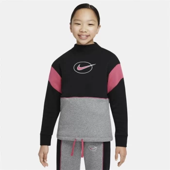 Nike Girls Icon Fleece Top - Black