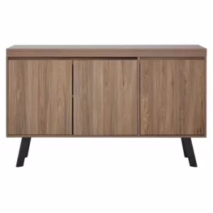 Interiors by PH Modern 3 Door Sideboard with Metal Legs, black