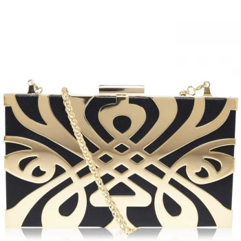 Biba BIBA Logo Box Clutch Bag - Black/Gold