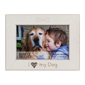 6" x 4" - Best of Breed Ivory Photo Frame - I Love My Cat