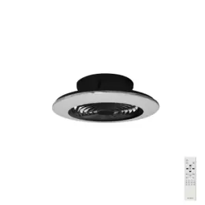 Alisio Mini LED Dimmable Ceiling Light & 30W DC Reversible Fan, Black, Remote Control