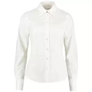 Kustom Kit Ladies Corporate Long Sleeve Oxford Shirt (12) (White)