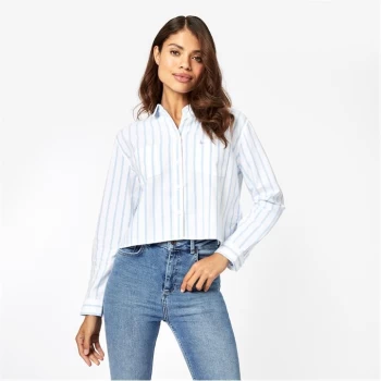 Jack Wills Glydebourne Cropped Shirt - Blue Stripe