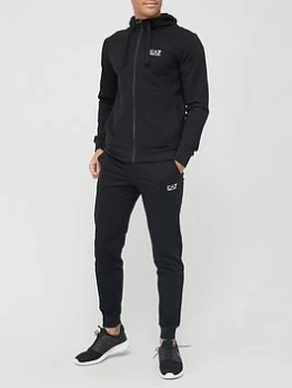 Emporio Armani EA7 Core ID Logo Hooded Tracksuit Black Size M Men