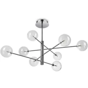 Ideal Lux equinoxe 8 Light Multi Arm Semi Flush Ceiling Lamp Chrome