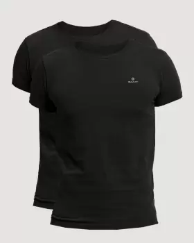 GANT Men 2-Pack Crew Neck T-Shirts (M) Black