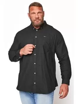 BadRhino Essential Long Sleeve Oxford Shirt - Black, Size 5-6Xl, Men