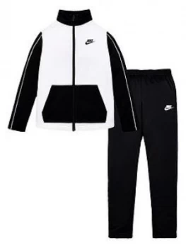 Boys, Nike Unisex Childrens NSW Core Futura Poly Tracksuit - Black/White, Size L