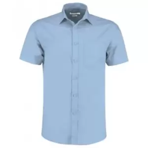 Kustom Kit Mens Short Sleeve Tailored Poplin Shirt (15.5) (Light Blue)