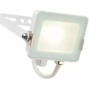 Loops - Outdoor IP65 Waterproof Floodlight - 10W Cool White LED - Matt White Aluminium