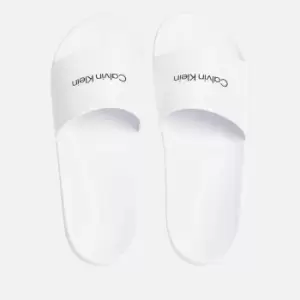 Calvin Klein Mens Logo-Print Rubber Slides - UK 10