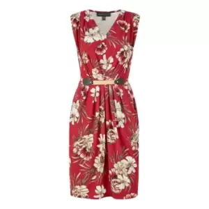 Mela London Red Floral Jersey Pocket Dress - Red