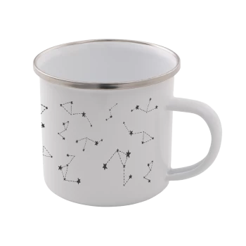 Star Sign Enamel Mug - White