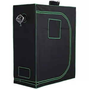 Outsunny Mylar Hydroponic Grow Tent with Adjustable Vents and Floor Tray for Indoor Plant Growing 90x60x135cm