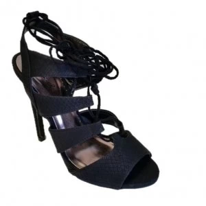 Qupid Glee tie up sandal Black