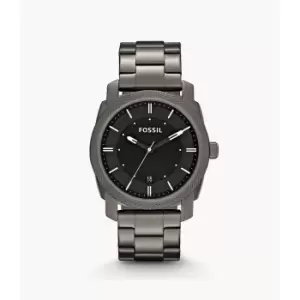 Fossil Mens Machine Smoke Stainless Steel Watch - Gray