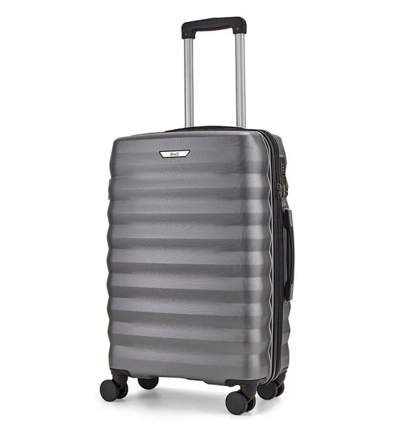 Rock Luggage Berlin IL56101 8 Wheel Hardshell Small Charcoal Cabin Suitcase