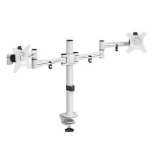 Luna double flat screen monitor arm - white