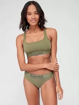 Calvin Klein Reimagined Heritage Thong - Green Size M Women