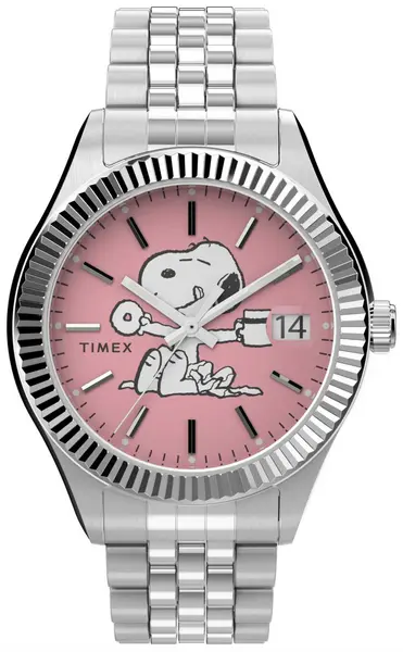 Timex TW2V47400 Peanuts X Waterbury Legacy (36mm) Pink Dial Watch