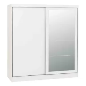 Seconique Nevada 2 Door Slider Wardrobe - White Gloss