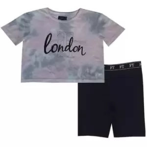 Firetrap 2 Piece Cycle Short and T Shirt Set Junior Girls - Black