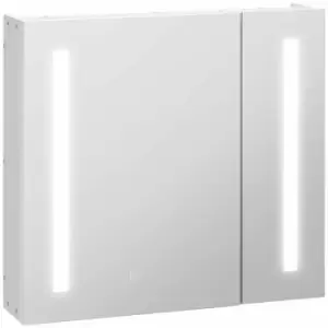 Kleankin LED Illuminated Bathroom Mirror Cabinet With Lights With Adjustable Shelf/ Touch Switch And USB Charge White