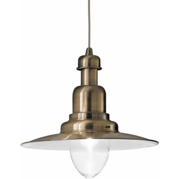 Ideal Lux Lighting - Ideal Lux Fiordi - 1 Light Dome Ceiling Pendant Bronze, E27