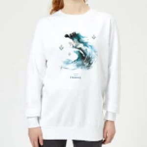 Frozen 2 Nokk Water Silhouette Womens Sweatshirt - White - L