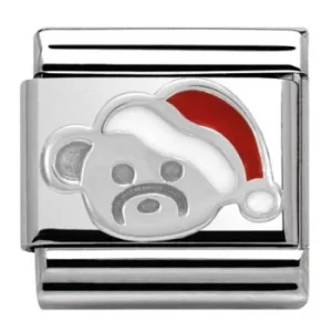 Nomination CLASSIC Silvershine Christmas Teddy and Santa Hat Charm...