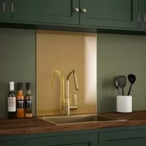 Splashback Self-Adhesive Glass 600 x 750mm in Brass