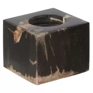 Olivia's Raven Petrified Wood Candle Holder