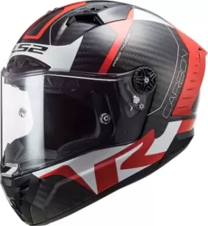 LS2 FF805 Thunder Racing1 Carbon Helmet, white-red, Size S, white-red, Size S