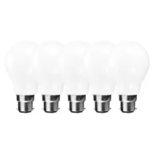 9 Watts GLS B22 BC Bayonet LED Light Bulb Opal Warm White Dimmable, Pack of 5