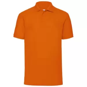 Fruit Of The Loom Mens 65/35 Pique Short Sleeve Polo Shirt (3XL) (Orange)