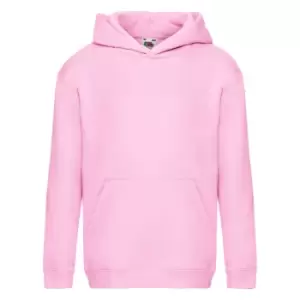 Fruit Of The Loom Kids Unisex Premium 70/30 Hooded Sweatshirt / Hoodie (5-6 Years) (Light Pink)