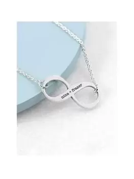 Treat Republic Personalised Infinity Twist Necklace - Silver - serif, One Colour, Women